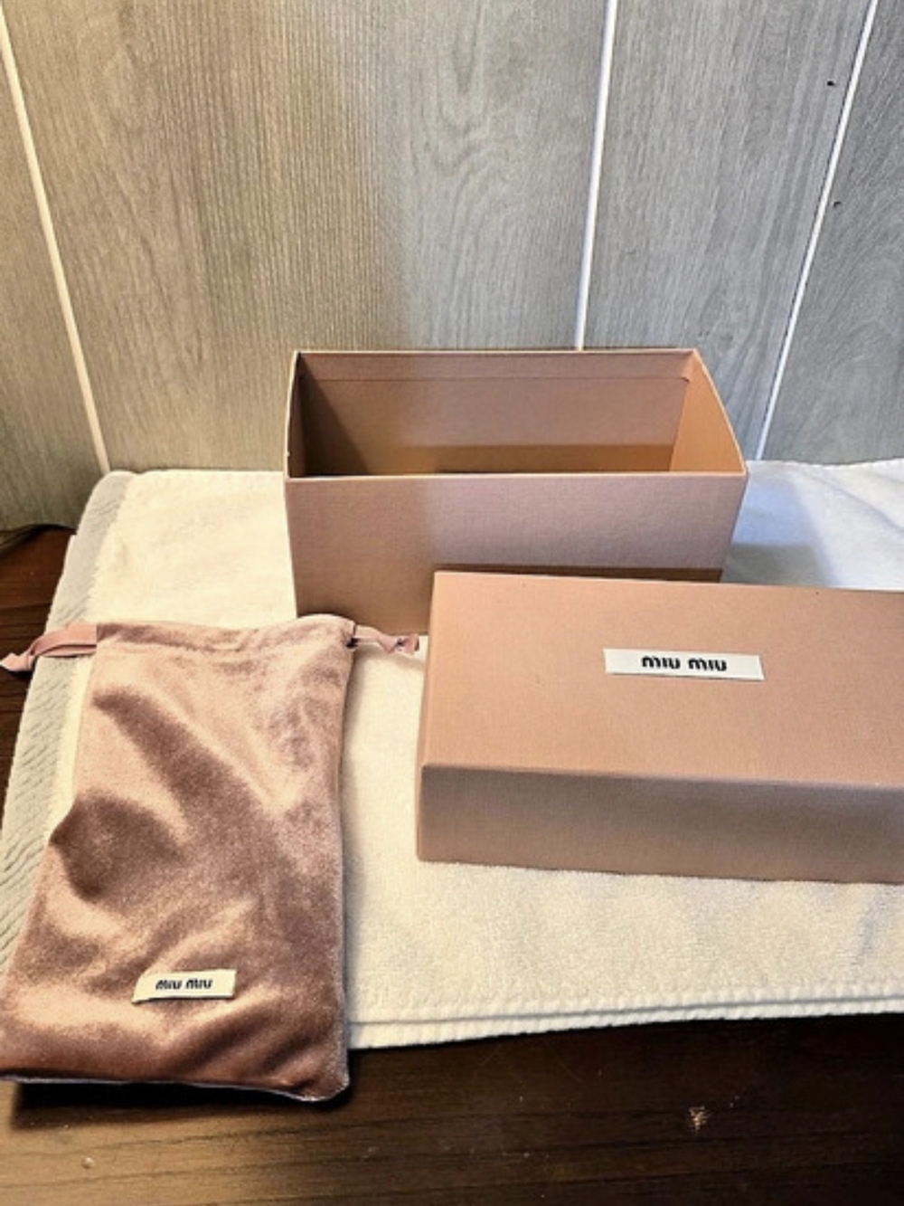 Miu Miu Pink Box and Velvet Dust Bag